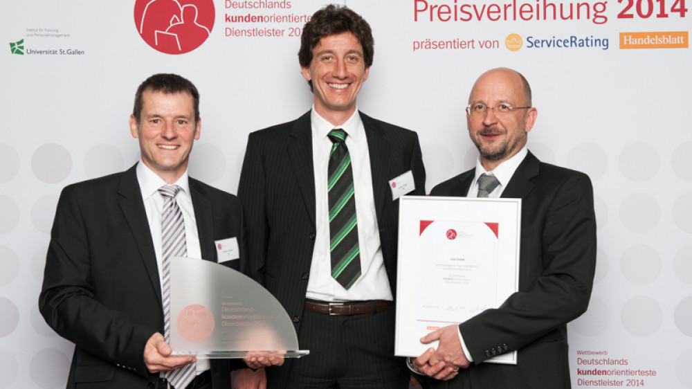 Den Preisträger im Wettbewerb „Deutschlands kundenorientierteste Dienstleister 2014“ wurde in feierlichem Rahmen im Rhein Energie Stadion zu Köln gratuliert.